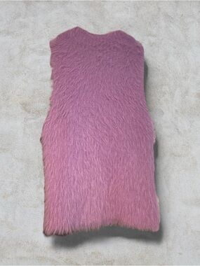 Zara Purple Faux-Fur Sleeveless Top